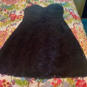 NW Collections Black Strapless Rosette Cocktail Dress Size 10 NWT